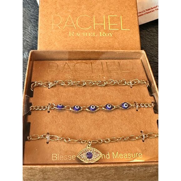 251A. RACHEL RACHEL ROY Evil Eye 9” Anklet Set - Picture 3 of 4